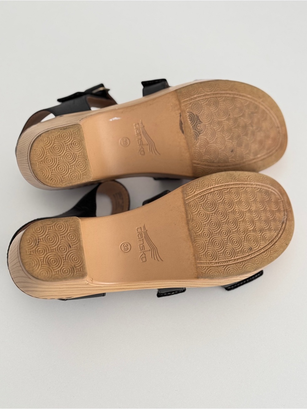 Dansko Malena Black Leather Triple-Strap Velcro Sandals shoes EU SIZE 39 US 8 - Picture 5 of 8
